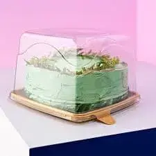 Envase de Torta Pequeña Cuadrada Tapa Alta