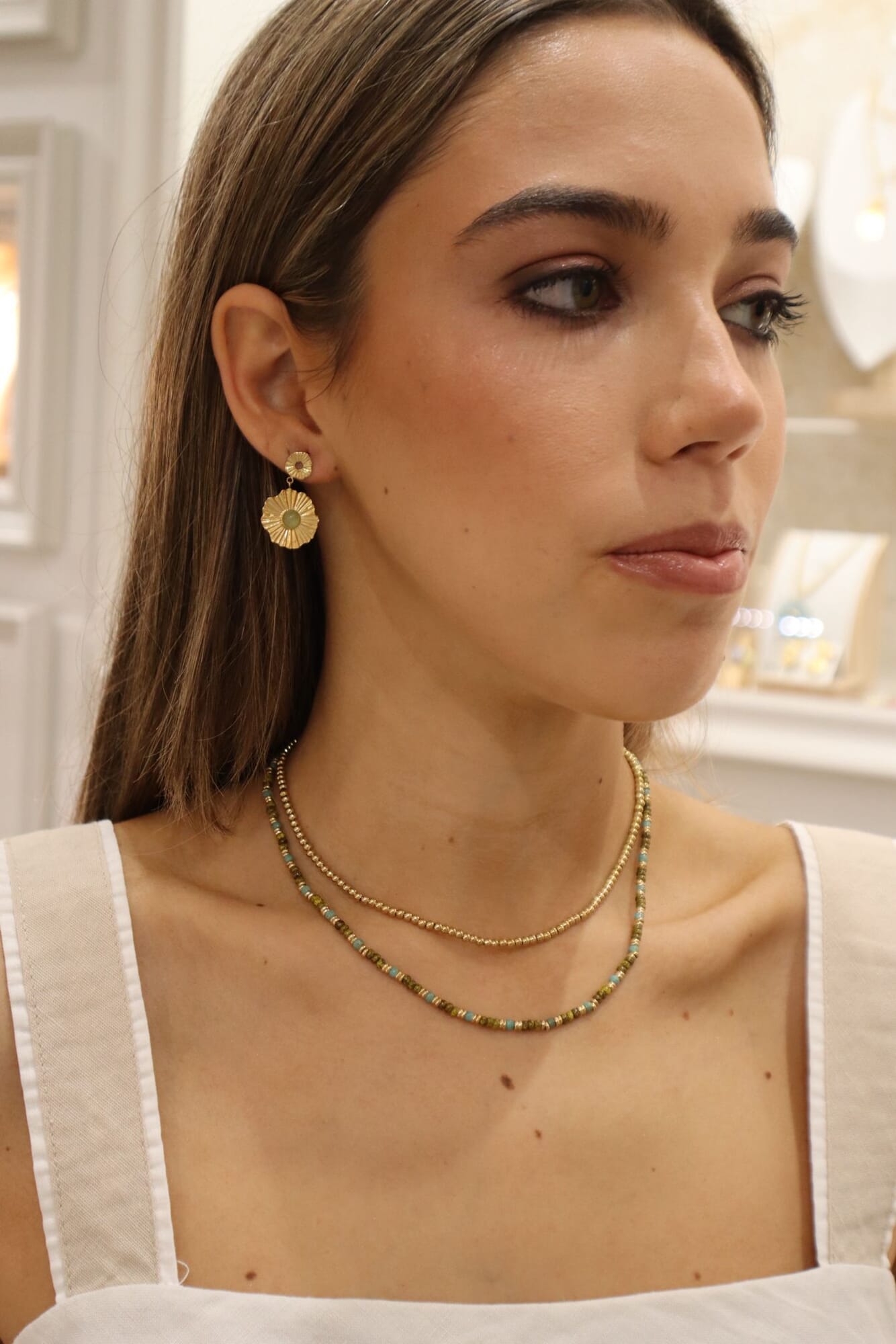 Collar cuentas verde