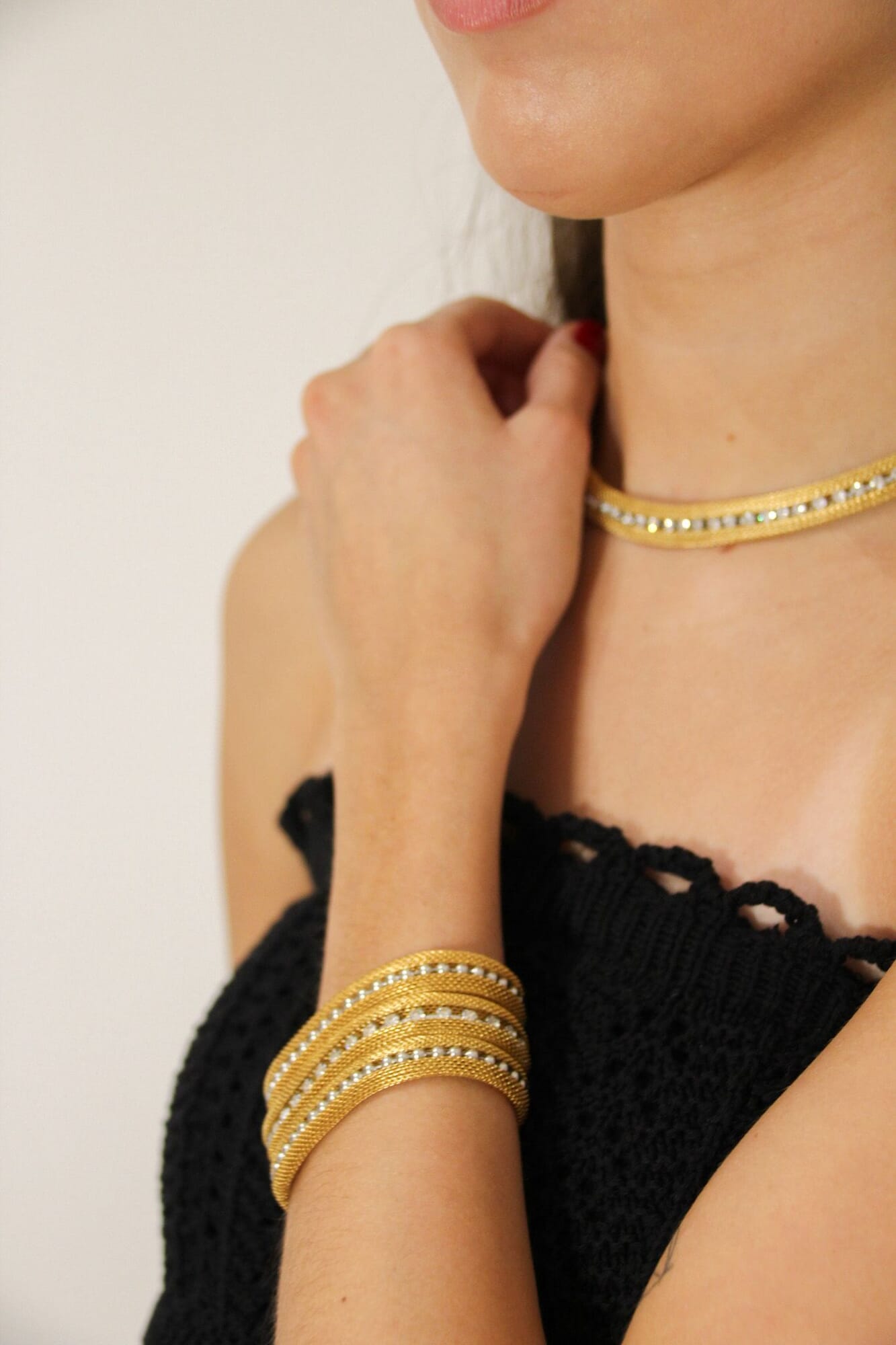 Pulsera Acero Triples Strass