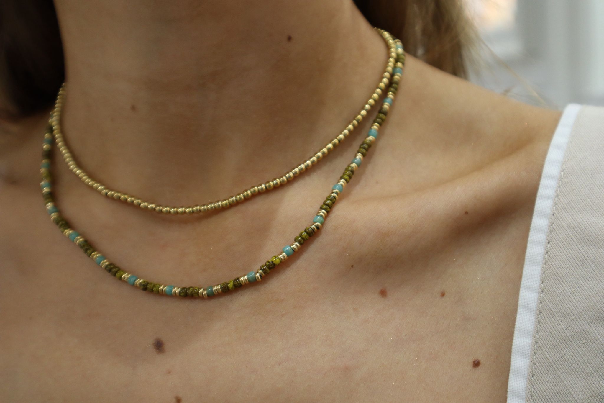 Collar cuentas verde