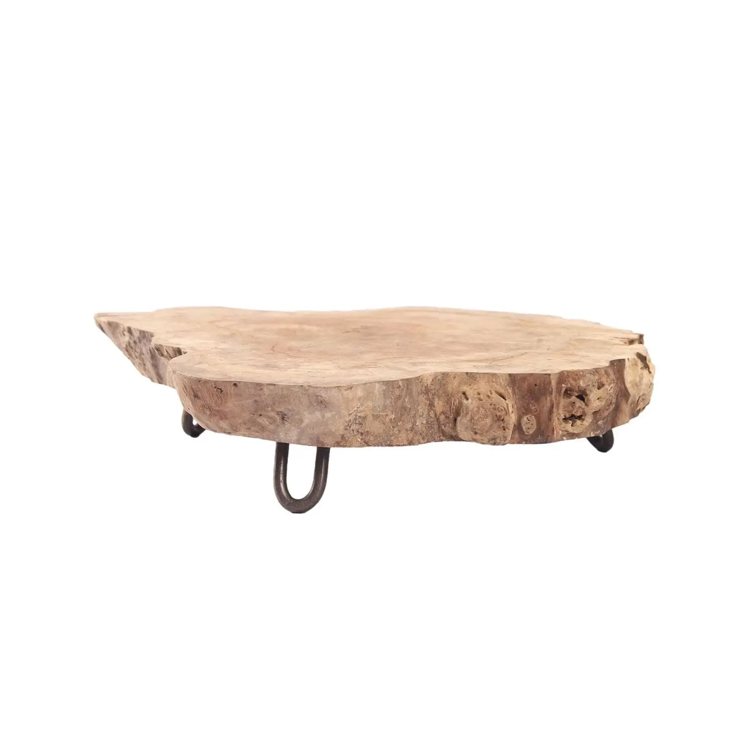 BANDEJA 3 PATAS DE HIERRO - MADERA NATURAL-BEIGE SLICE
